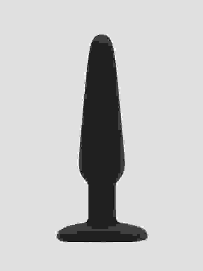 Lovehoney Classic Silicone Slimline Medium Butt Plug, Black, hi-res